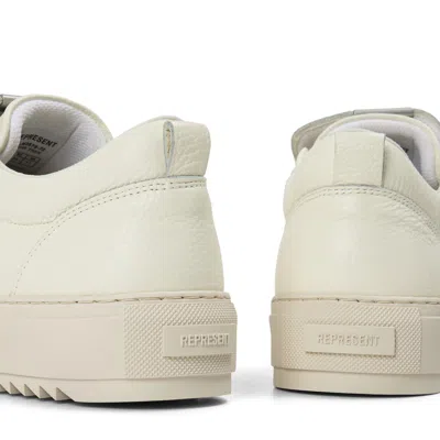 Represent Grained Leather Thick Sole Low-top Sneakers In White