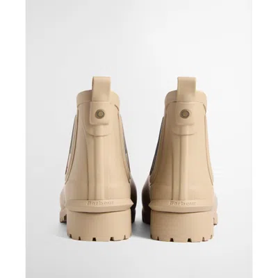Barbour Plaid Panel Short Rain Boot In Neutral