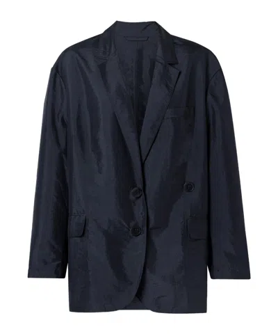 Tibi Liam Oversized Shell Blazer In Blue