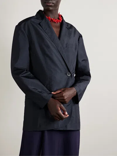 Tibi Liam Oversized Shell Blazer In Blue