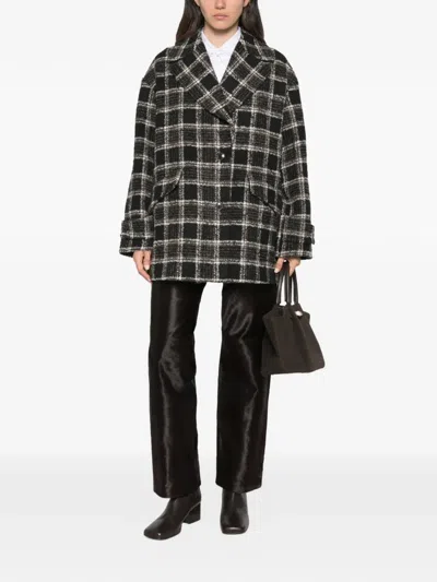 Herno Check-pattern Double-breasted Jacket In Multi
