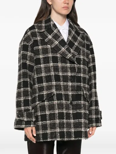 Herno Check-pattern Double-breasted Jacket In Multi