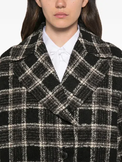 Herno Check-pattern Double-breasted Jacket In Multi