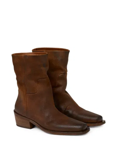 Marsèll Distressed-effect Square-toe Boots In Multi