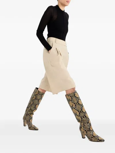 Aeyde Silva Snake-effect Knee-high Boots In Multi