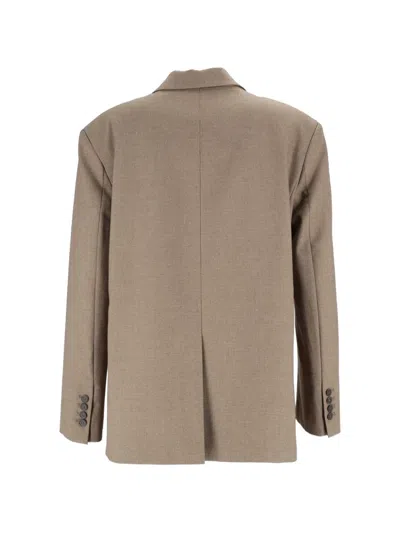 Eleh Notched-lapels Blazer In Brown