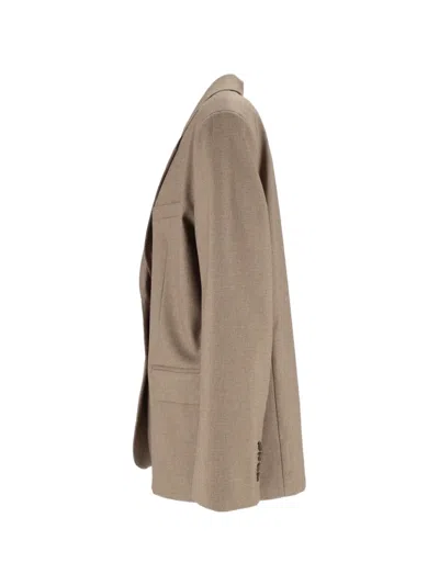 Eleh Notched-lapels Blazer In Brown