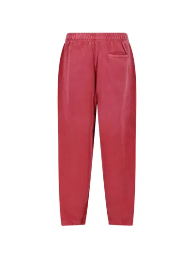 Entire Studios Washed-effect Drawstring Track Pants In Red