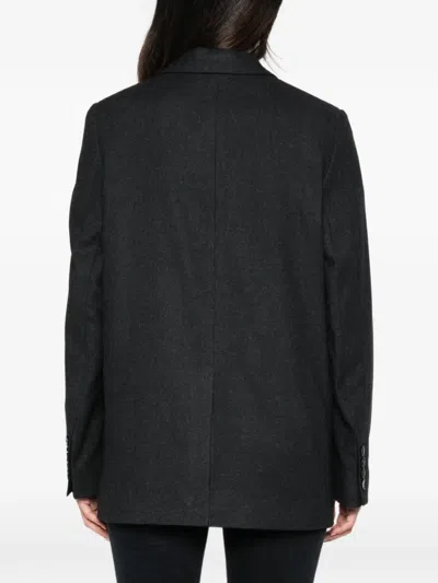 Closed Wool Blend Double-breasted Jacket In Black