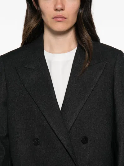 Closed Wool Blend Double-breasted Jacket In Black