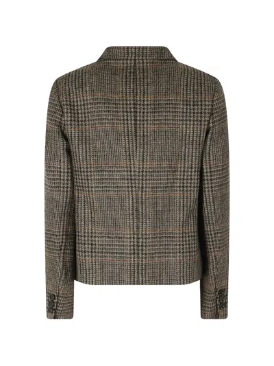 Aspesi Check-pattern Single-breasted Jacket In Multi