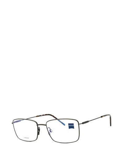 Zeiss Titanium Rectangle-frame Glasses In Gray