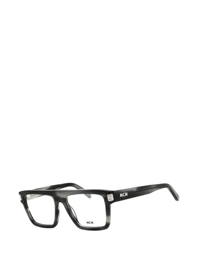 Mcm Rectangle-frame Glasses In Gray