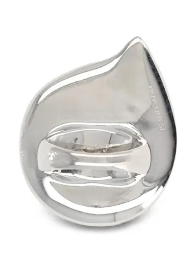 Panconesi Dusk Small Asymmetrical Brass Ring In Metallic