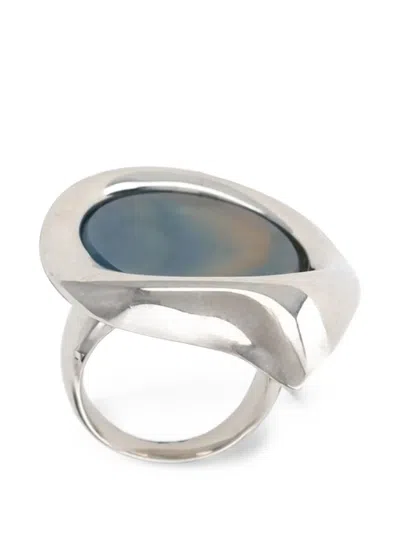 Panconesi Dusk Small Asymmetrical Brass Ring In Metallic