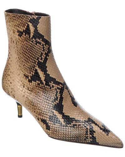 Khaite Bella Python-embossed Leather Bootie In Animal Print