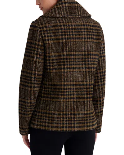 Kenneth Cole Short Wool-blend Jacket In Brown