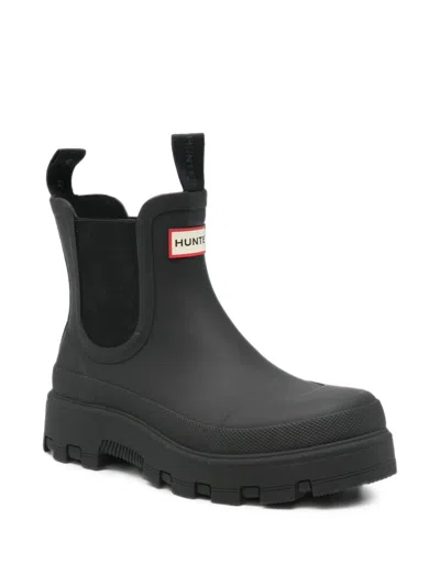 Hunter Elements Logo-patch Chunky-sole Boots In Black