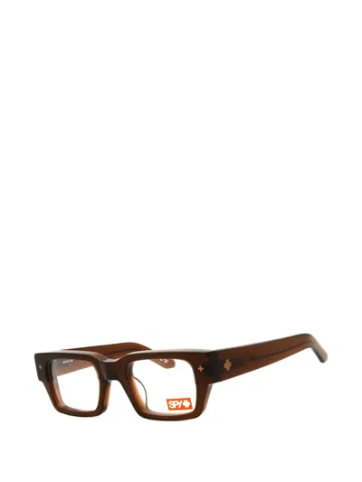 Spy Unisex Black Rectangular Eyeglass Frames Coleson57 In Brown