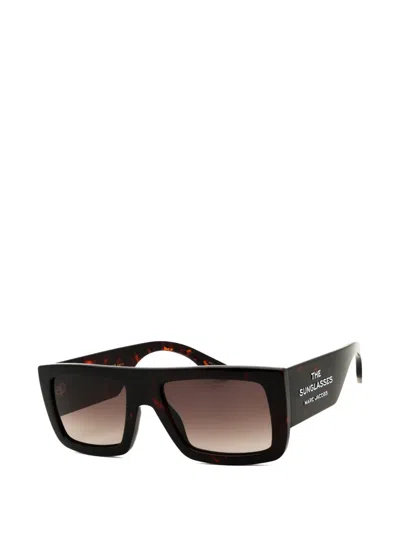 Marc Jacobs Rectangle-frame Sunglasses In Brown