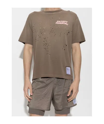 Satisfy Mothtech Distressed T-shirt In Gray