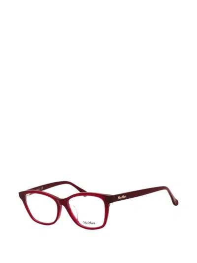 Max Mara Rectangle-frame Glasses In Burgundy