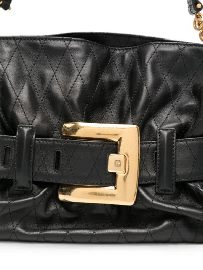 Balmain Anthem Medium Leather Tote In Black