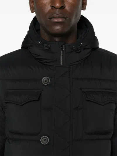 Herno Drawstring Hood Down Jacket In Black