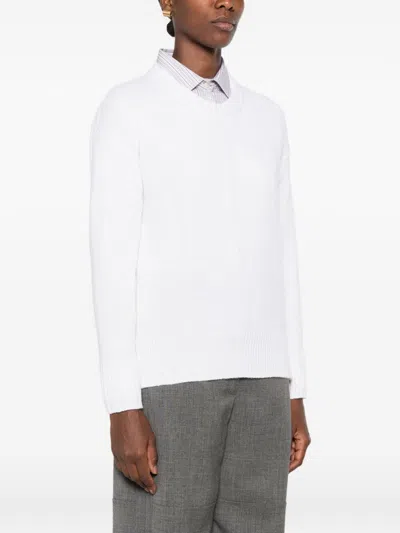 Base Wool And Cashmere Crewneck Sweater In White