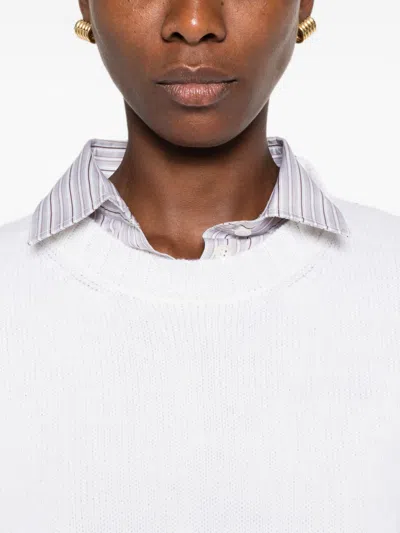 Base Wool And Cashmere Crewneck Sweater In White