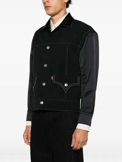 Junya Watanabe Black Drill Jacket With Wool Lining In Black