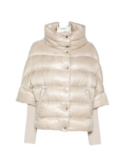 Herno Nylon Down Jacket In Neutral