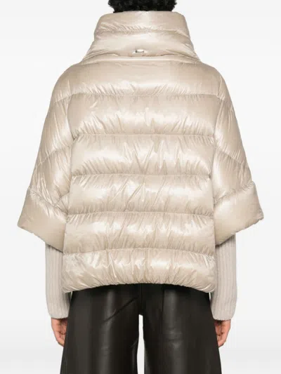 Herno Nylon Down Jacket In Neutral