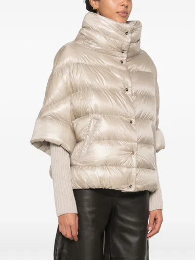 Herno Nylon Down Jacket In Neutral