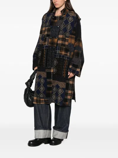 Bye Patchwork Check-pattern Coat In Multi