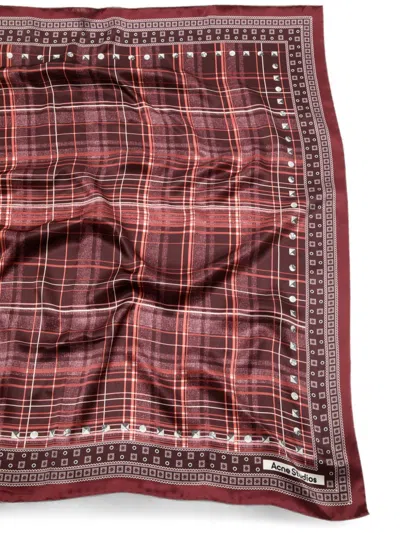 Acne Studios Checked Silk Scarf In White