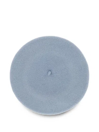 Borsalino Grey Basque Solid Beret Hat In White