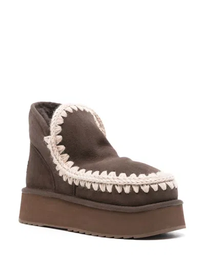 Mou Mini Eskimo Platform Boots In Brown