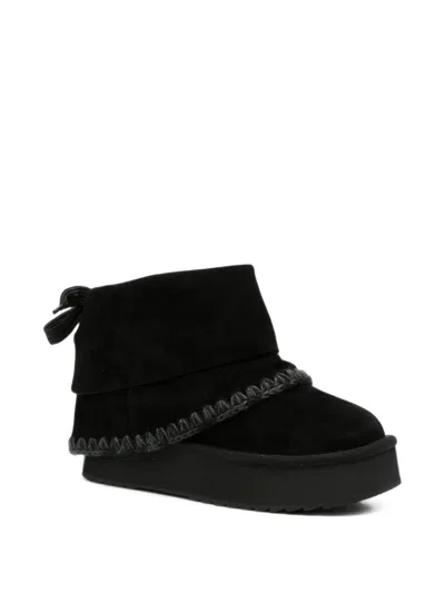 Mou Platform Wool Boots In Black