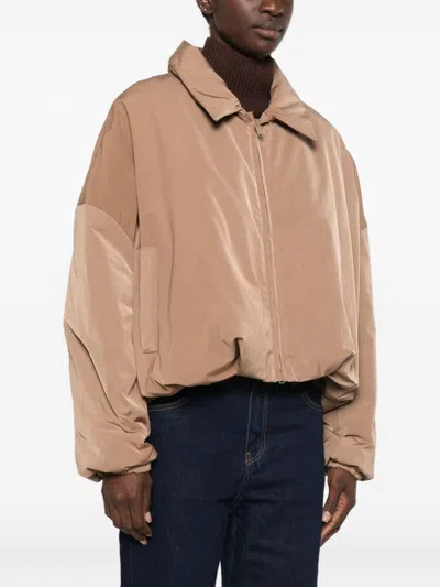 Sosue Drawstring Short Jacket In Brown