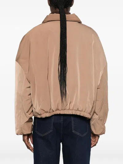 Sosue Drawstring Short Jacket In Brown