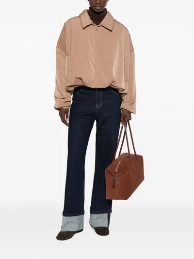 Sosue Drawstring Short Jacket In Brown