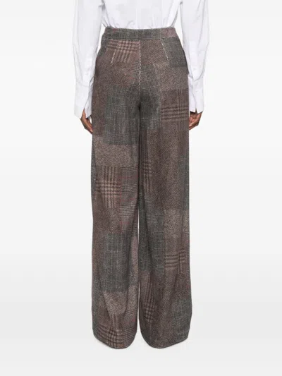 Bye Patchwork-check Trousers In Black