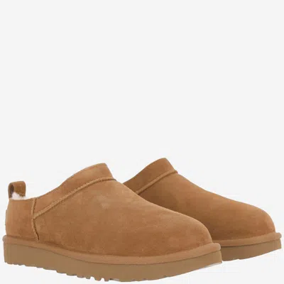 Ugg Classic Micro Stained Leather Mini Boots In Brown