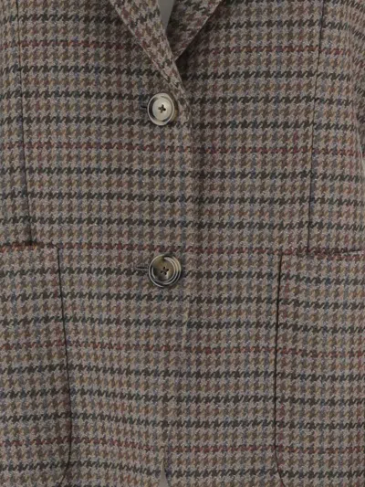 Lardini Cashmere Jacket With Houndstooth Pattern In Multi