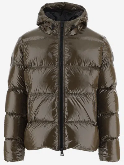 Herno Quilted Down Jacket With Adjustable Hood And Elasticated Hems In Green