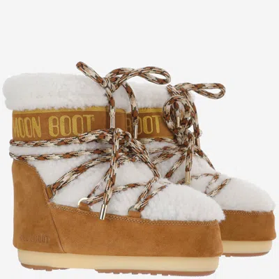 Moon Boot Icon Low Shearling Ankle Boots In Multi
