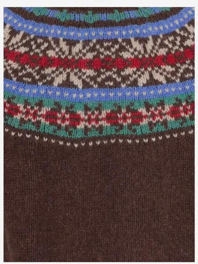 Howlin' Howlin Wool Sweater With Jacquard Pattern In Brown