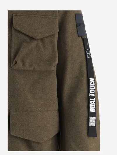 Outhere Technical Wool Blend Jacket With Multiple Pockets In Green