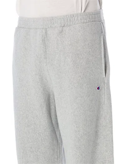 Champion Reverse Weave Fleece Joggers With Drawstring Waist And P-logo Patch In Gray